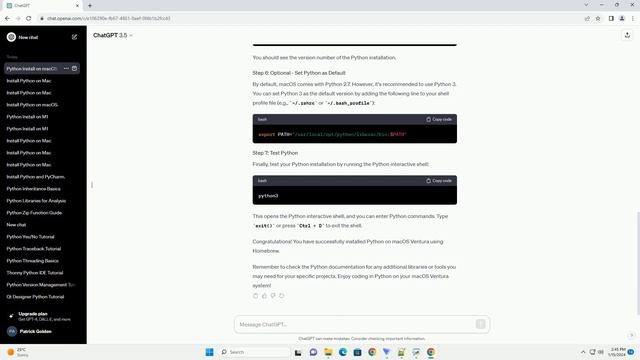 install python on mac ventura