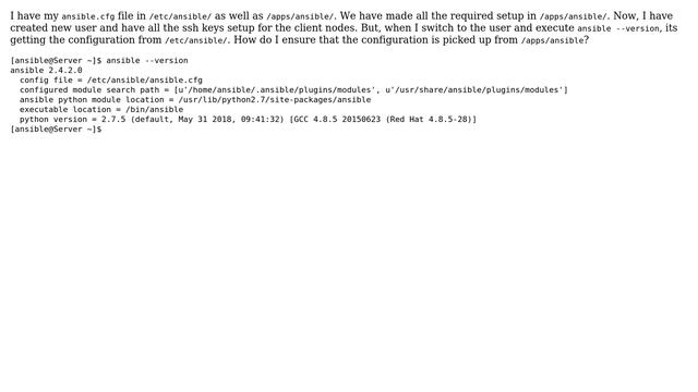 Unix & Linux: Ansible configuration file