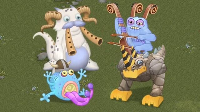 QUARTET: G’Joob, Bowgart, T-rox, Pummel in My Singing Monsters on Plant Island. (Full version)