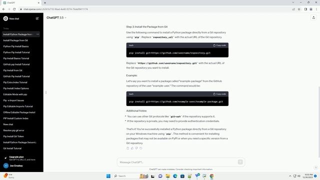 pip install git in windows