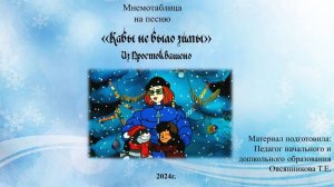 Мнемотаблица на песню «Кабы не было зимы»