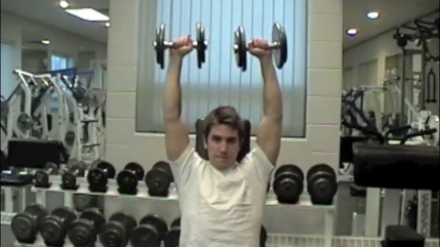 Shoulder exercise - Seated dumbbell press смотреть онлайн