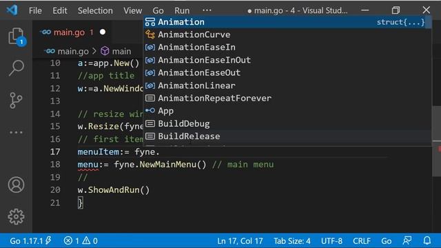 Main Menu - Fyne GUI Golang tutorial 34
