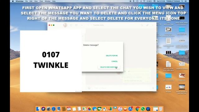 HOW TO DELETE MESSAGE FOR EVERYONE IN WHATSAPP (MAC DESKTOP) смотреть онлайн