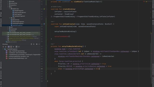 Android MVVM CRUD Tutorial Series - PART 19  implement TaskEditFragment