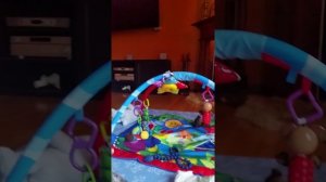 На горшку....