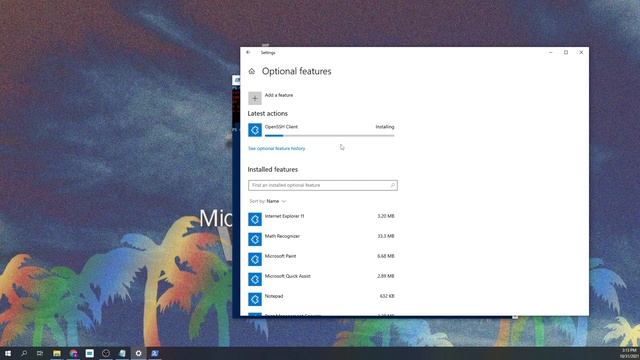 Enable SSH Client Windows 10