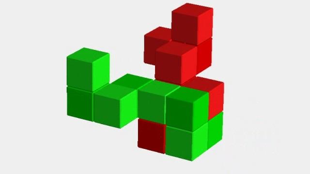 044. Головоломка "Невозможный треугольник из трёх кубиков"