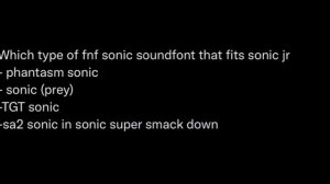 Vote what type of fnf sonic soundfont that fit for sonic jr for my garage band covers