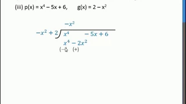 Divide p(x) = x^4 – 5x + 6 by g(x) = 2 – x^2 (and find Remainder) - Teachoo смотреть онлайн