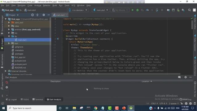 Flutter Tutorial Bangla 8. Create New Flutter Project