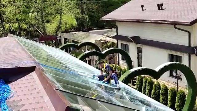 Мойка остекления. Удаление кальция.