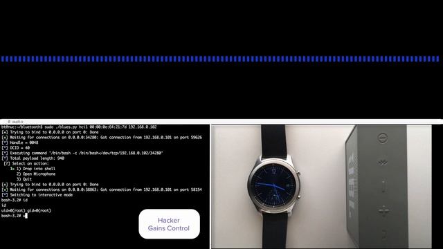 BlueBorne - Linux Smartwatch Take Over Demo смотреть онлайн