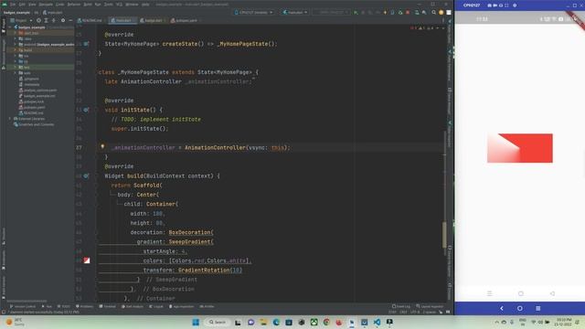 Flutter Animation - Apply gradient animation to widget - Animated Container Border
