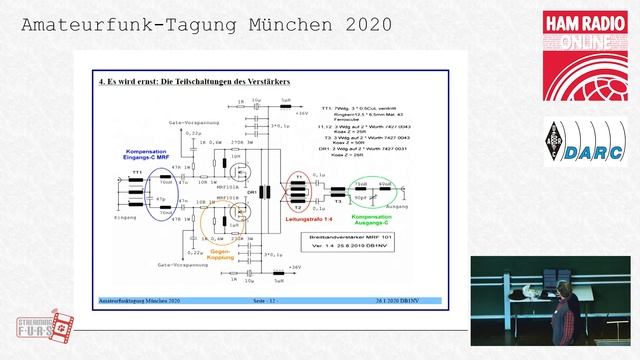AFU Tag München 2020 - DB1NV: 100W Linearverstärker1-50MHz mit modernen Transistoren