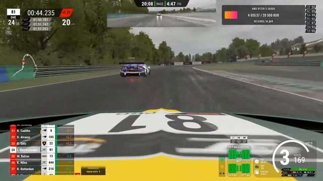 ACC AOR Tier 1 | Round (3/7) - Hungaroring | Дождевая гонка на Bentley смотреть онлайн