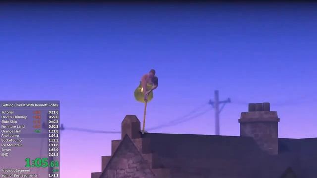 Getting Over It Speedrun (World Record) / Спидран прохождение смотреть онлайн