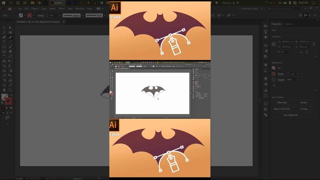 Bat Design in Shortest Time Use Curvature Tool in Adobe illustrator 2023 Learn Curvature Tool shor смотреть онлайн
