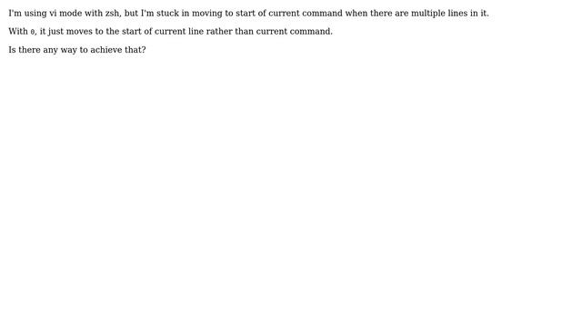 Unix & Linux: How to move to start of current command in zsh? смотреть онлайн