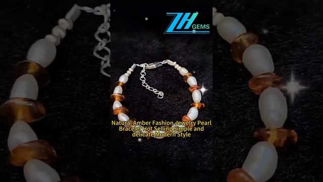 GN-20241024-04 Natural Amber Fashion Jewelry Pearl Bracelet Hot Selling Simple and Generous Modern