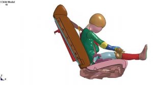 PIPER Child model crash simulation | Child Booster seat study | Baseline CRS