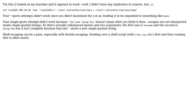 Unix & Linux: SSH command with file redirect not working (3 Solutions!!) смотреть онлайн