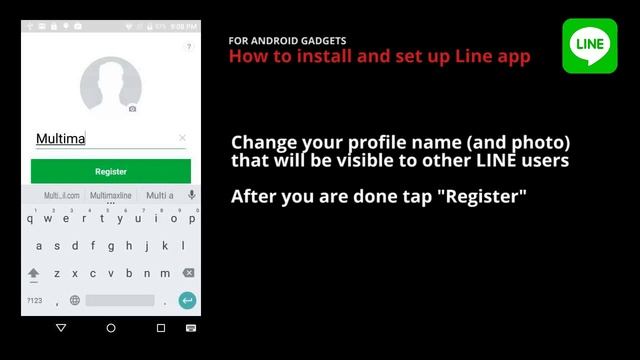 Activate LINE app on Android with your Facebook account