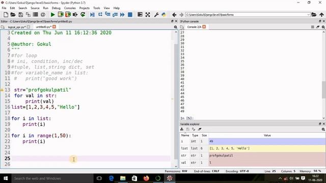 #20| For Loops In Python | Python Tutorials For Absolute Beginners|Python Tutorial