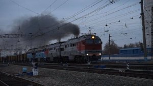 Тепловозы 2ТЭ116У-0169 и 2ТЭ116У-0202 с хозяйственным поездом пошли на Бийск.