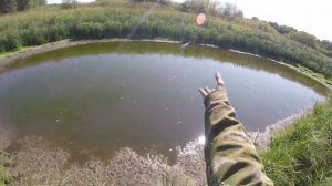 Ловля рыбы в луже, рыбалка в луже.