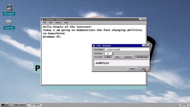 [PowerPoint OS] PowerPoint Windows 95 Notepad Test смотреть онлайн