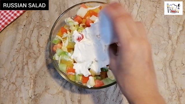 Easy recipe of CHICKEN APPLE SALAD & RUSSIAN SALAD by LAZZAT CHANNEL 😋