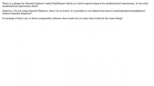 Using MathPlayer on Linux without Internet Explorer