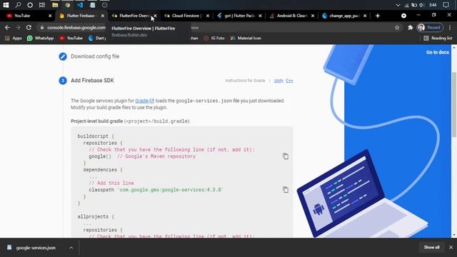 Flutter Firebase 1 - Connect Firebase to Flutter Project