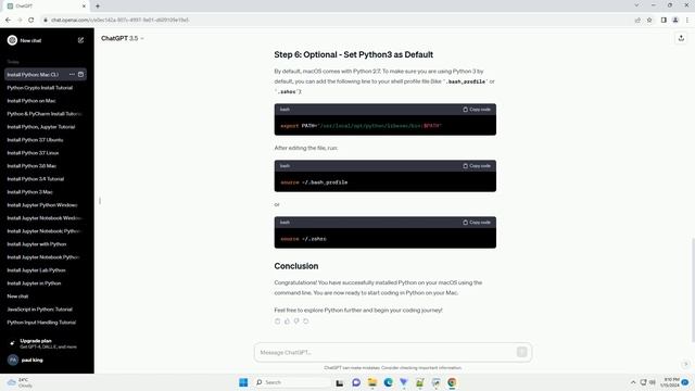 install python from command line mac