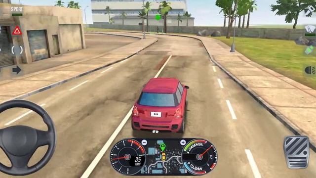 Red Bentley Mini Cooper car driving in taxi simulator android game 🎮 смотреть онлайн