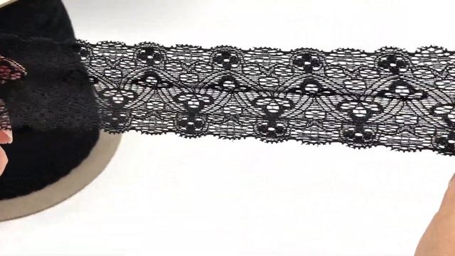 02-41 Кружево узкое эластичное 6 см, черный смотреть онлайн