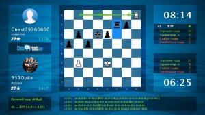 Chess Game Analysis: 333Орёл - Guest39360660 : 1/2-1/2 (By ChessFriends.com)