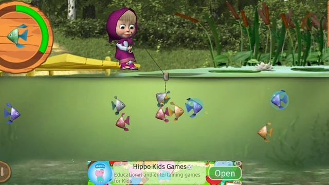 Masha and the Bear Fishing | New Cartoon | game | Android gameplay смотреть онлайн
