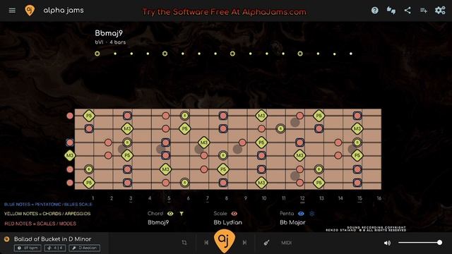 MELODIC Guitar Rock Ballad Backing Track (D Minor _ 69 BPM)