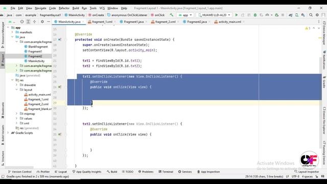 Multiple Fragments in android | Fragments using Frame Layout in Android Studio