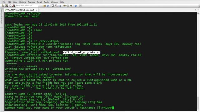 Vsftpd Configuring FTP over SSL-TLS