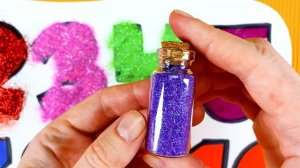 Рисуем Цифры от 1 до 10. Декорируем Блёстками и Глазками.