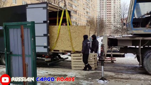 выгрузка негабарита из фургона автокраном #RCR смотреть онлайн