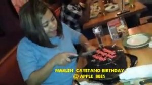 MARLEN  CAYETANO  BIRTHDAY AT APPLE BEES  (MAY 24,  2015)