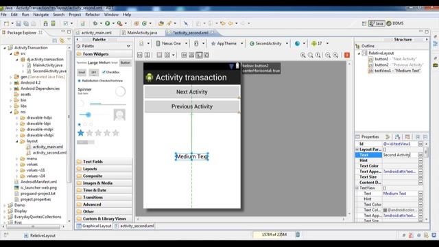 Activity transition in android example