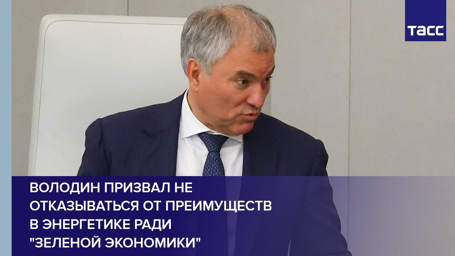 Володин призвал не отказываться от преимуществ в энергетике ради "зеленой экономики"