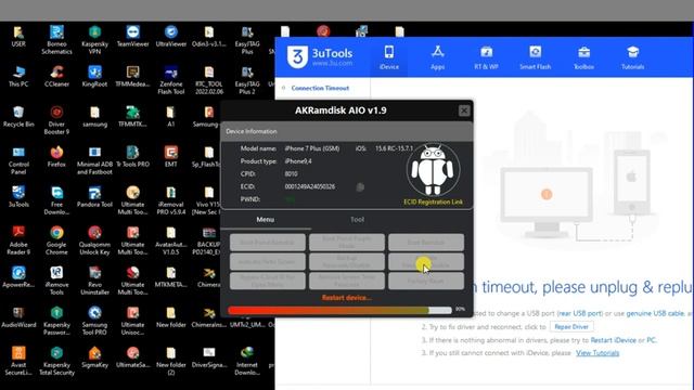 Disable Passcode or Unavailable iPhone or iPad iCloud Bypass All Working Windows Tool #AKRamdiskAIO
