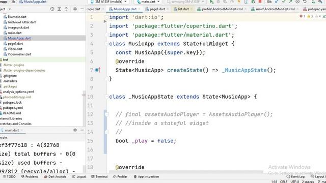 Music Player flutter app  play sound onclick  play sound in flutter  play audio 2023
