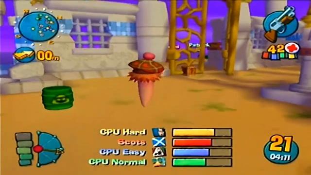 Worms 4 Mayhem / Desert Oasis Map Gameplay (PS2) смотреть онлайн